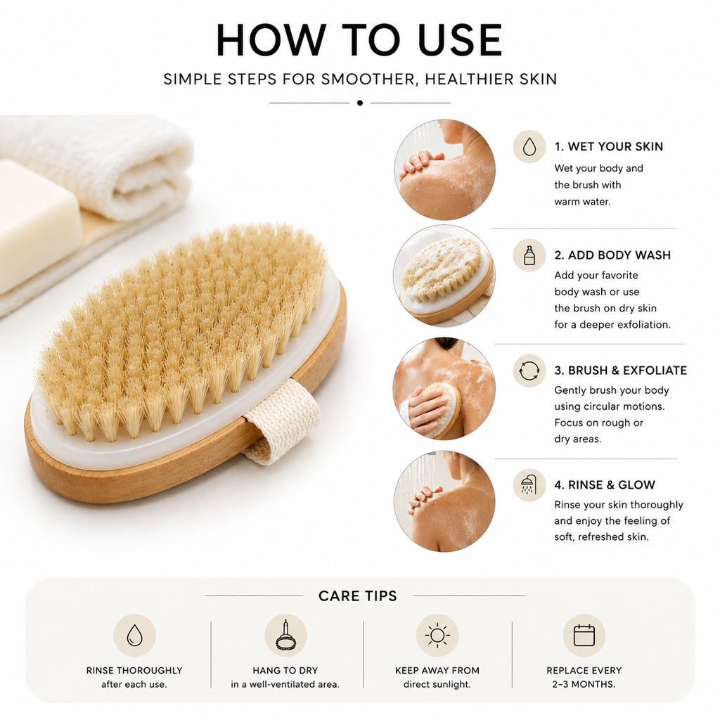 Natural Bristle Body Brush