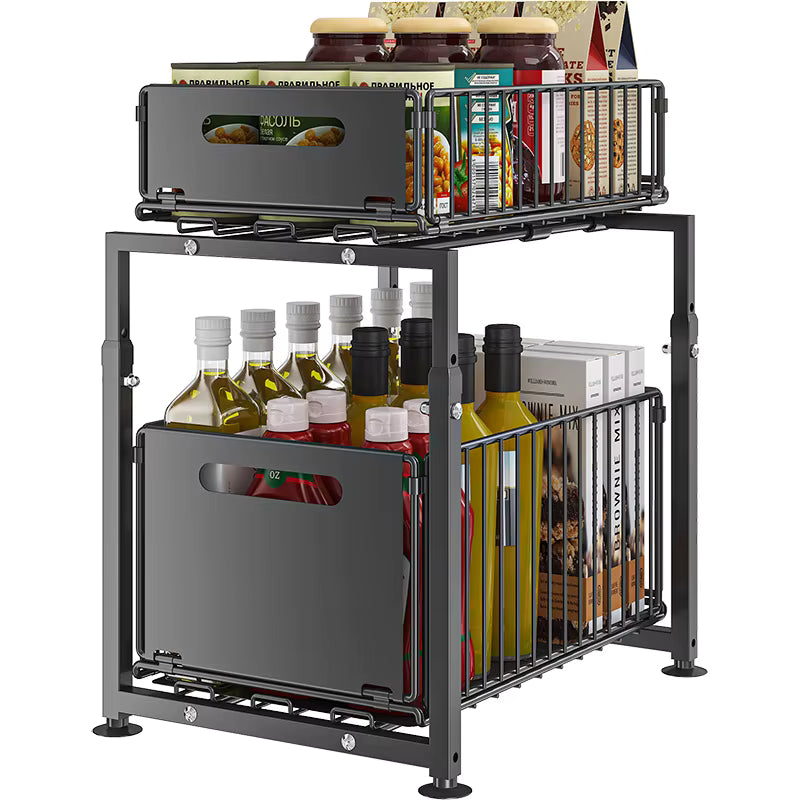 2-Tier Slide-Out Cabinet Organizer