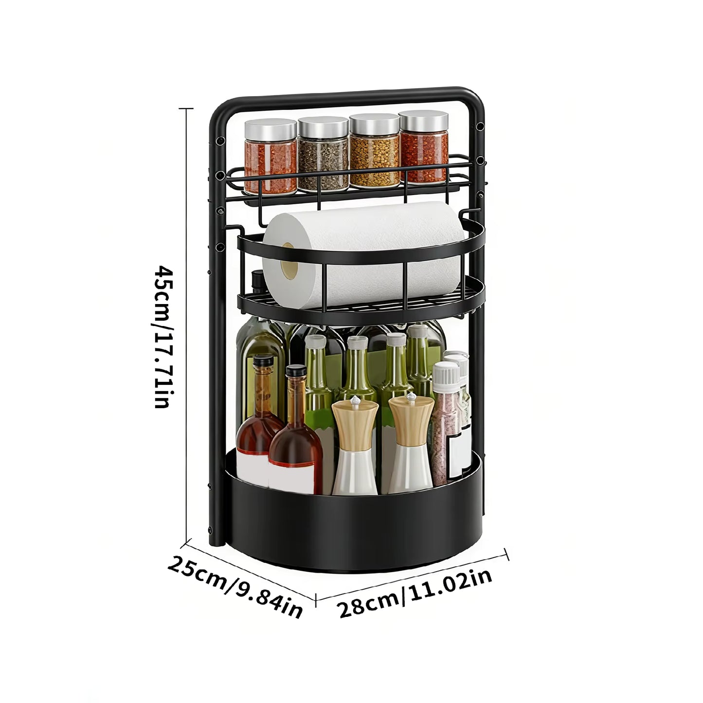 2-Tier 360° Rotating Spice Rack