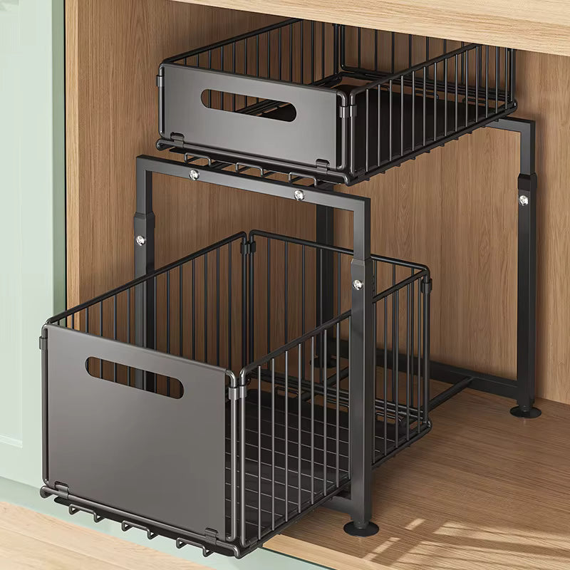 2-Tier Slide-Out Cabinet Organizer