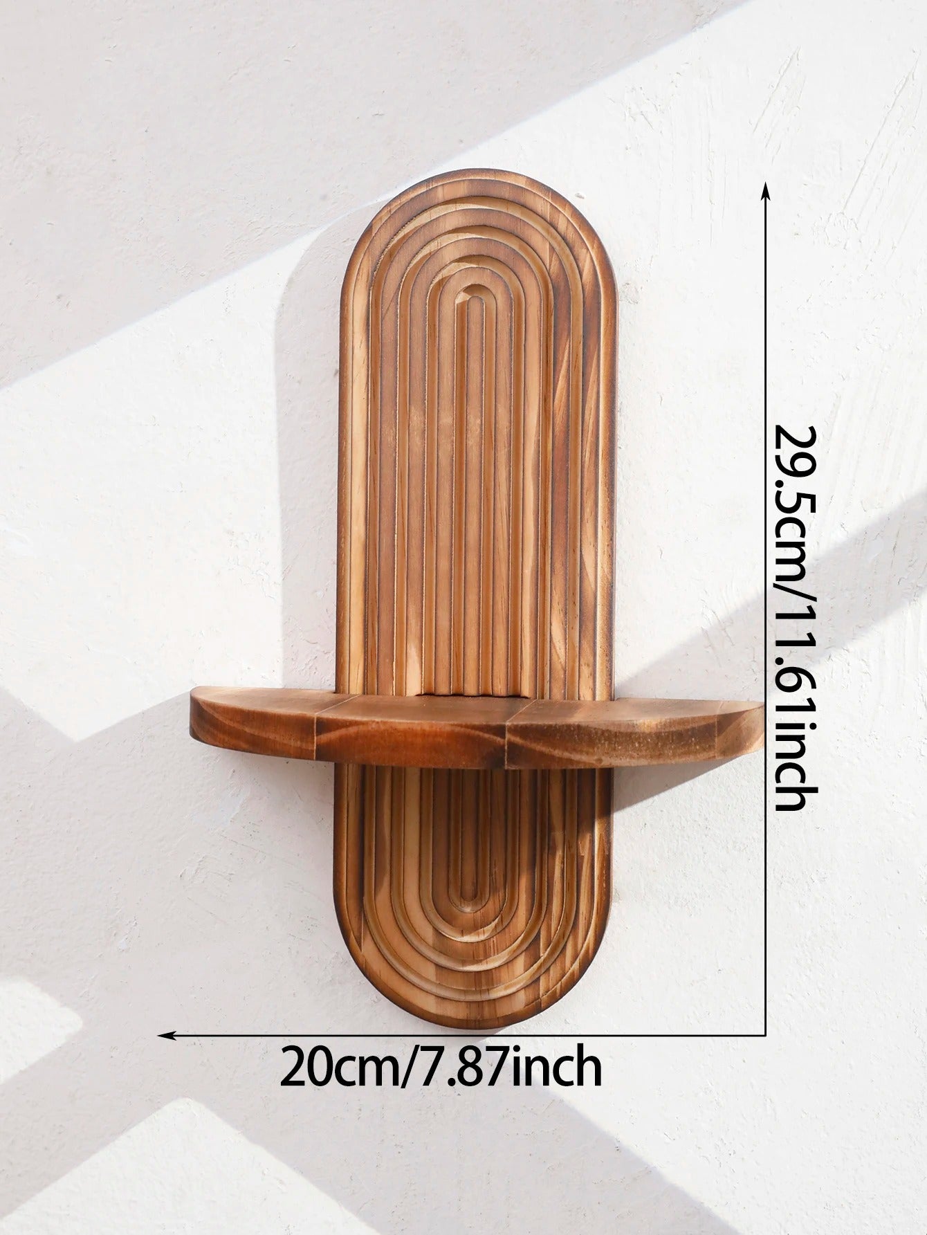 The Entryway "Pill" Symmetrical Wall Shelf / Dark Walnut