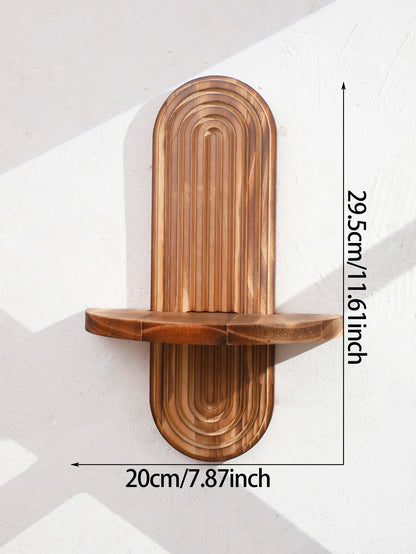 The Entryway "Pill" Symmetrical Wall Shelf / Dark Walnut