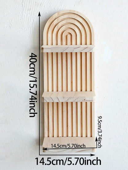 The Entryway "Pill" Symmetrical Wall Shelf / Natural Oak