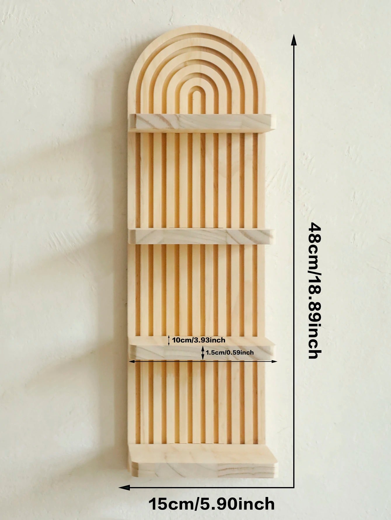 The Entryway "Pill" Symmetrical Wall Shelf / Natural Oak